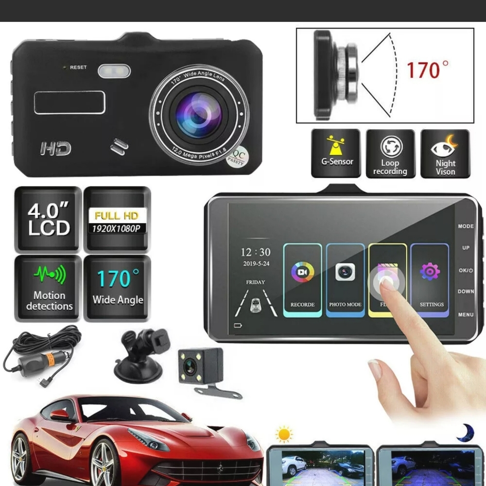 DASHBOARD CAMERA DUEL LENS WI-FI SHATTER PROOF